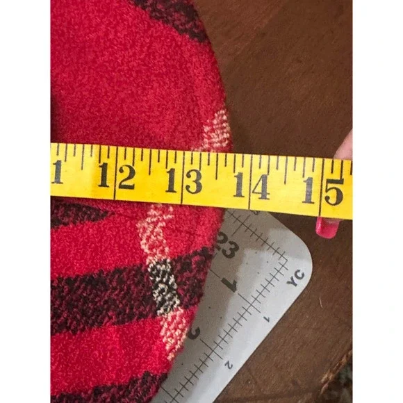 Burberry Red Black Plaid Wool Blend Bucket Hat Women's Size Small Medium - Picture 5 of 11